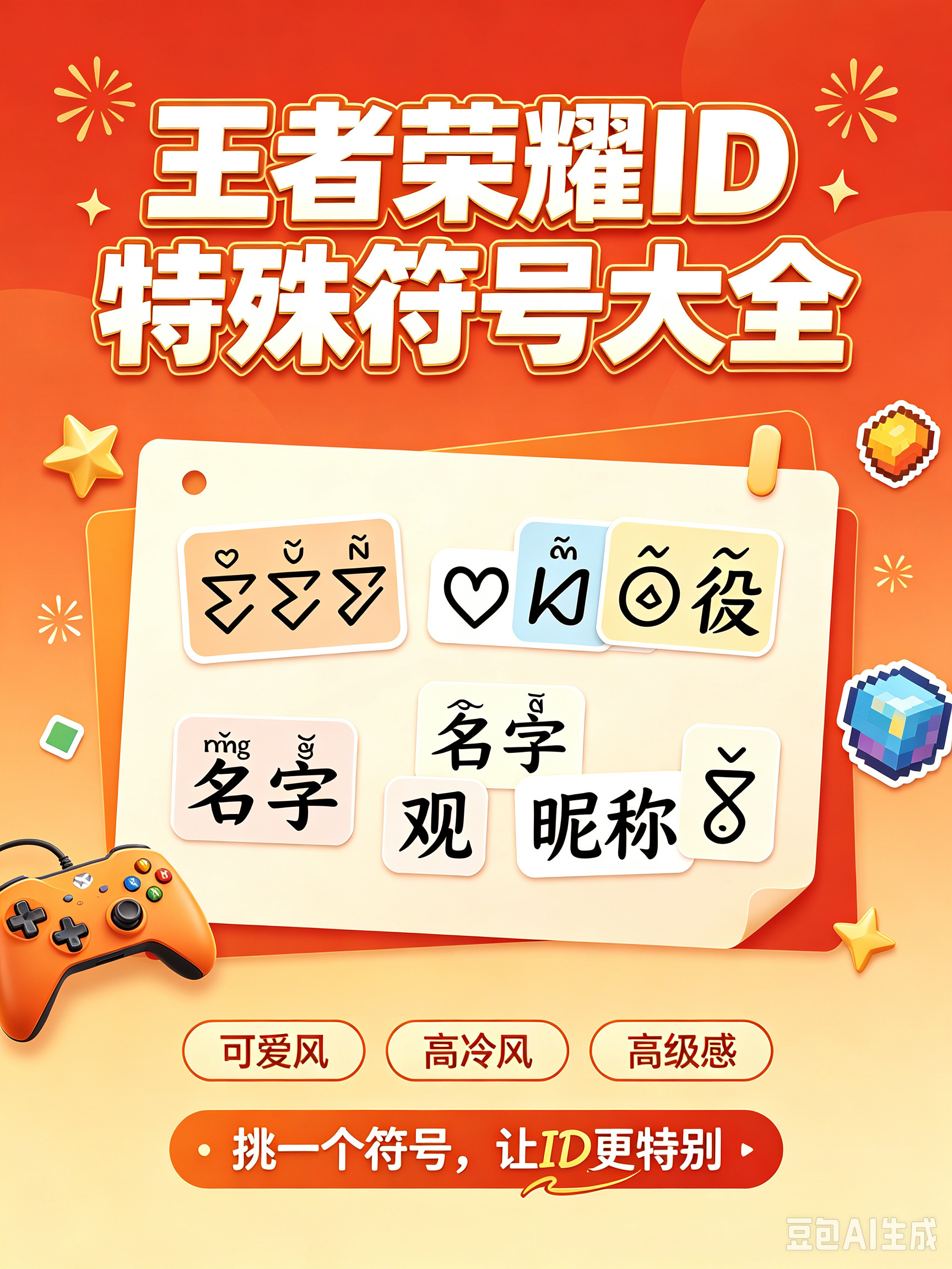 王者荣耀id特殊符号大全(2026新版可直接复制使用)(图1) 王者荣耀id特殊符号大全(2026新版可直接复制使用)(图1)