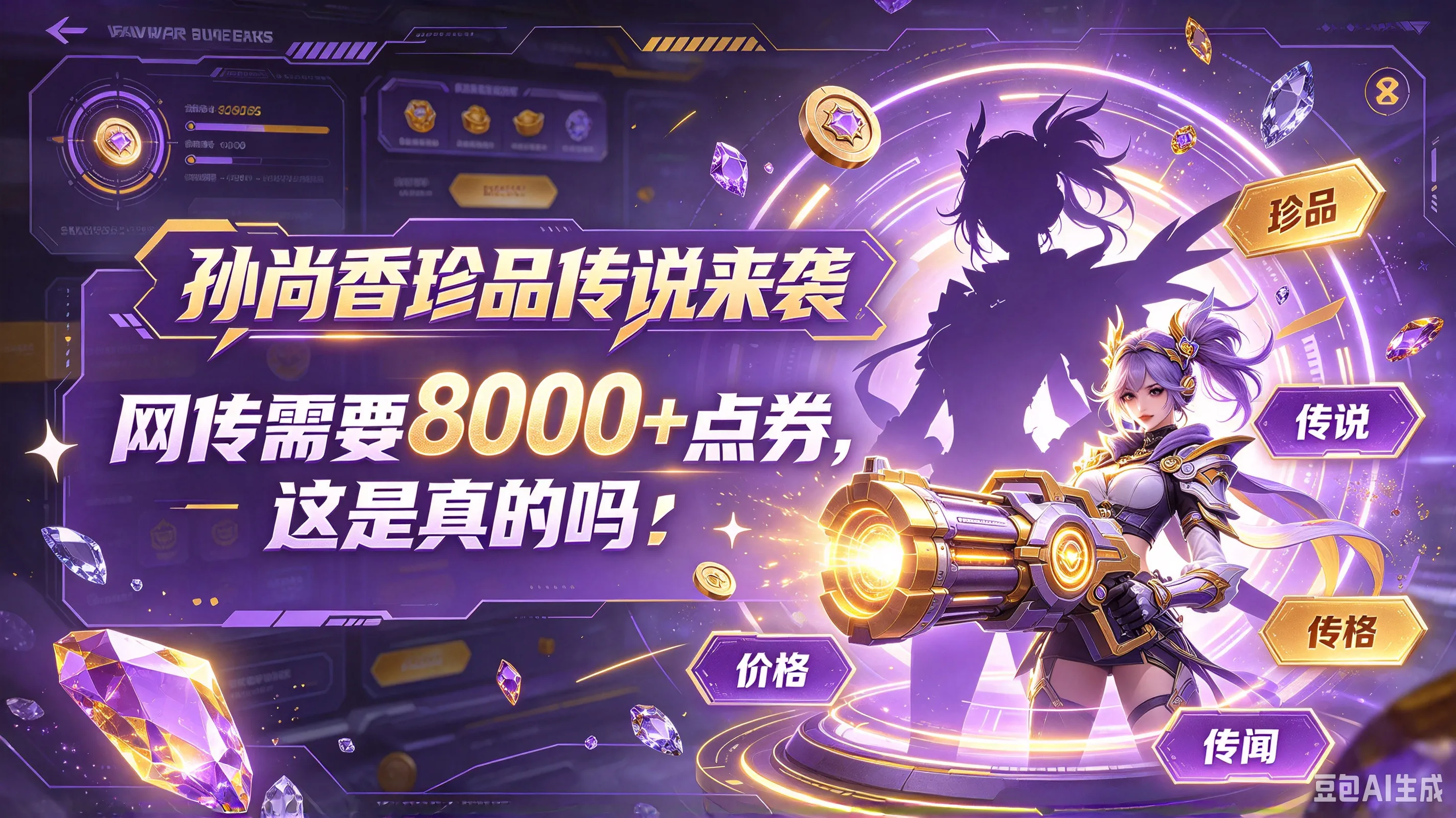 王者荣耀:孙尚香珍品传说来袭,网传需要8000+点券,这是真的吗(图1) 王者荣耀:孙尚香珍品传说来袭,网传需要8000+点券,这是真的吗(图1)