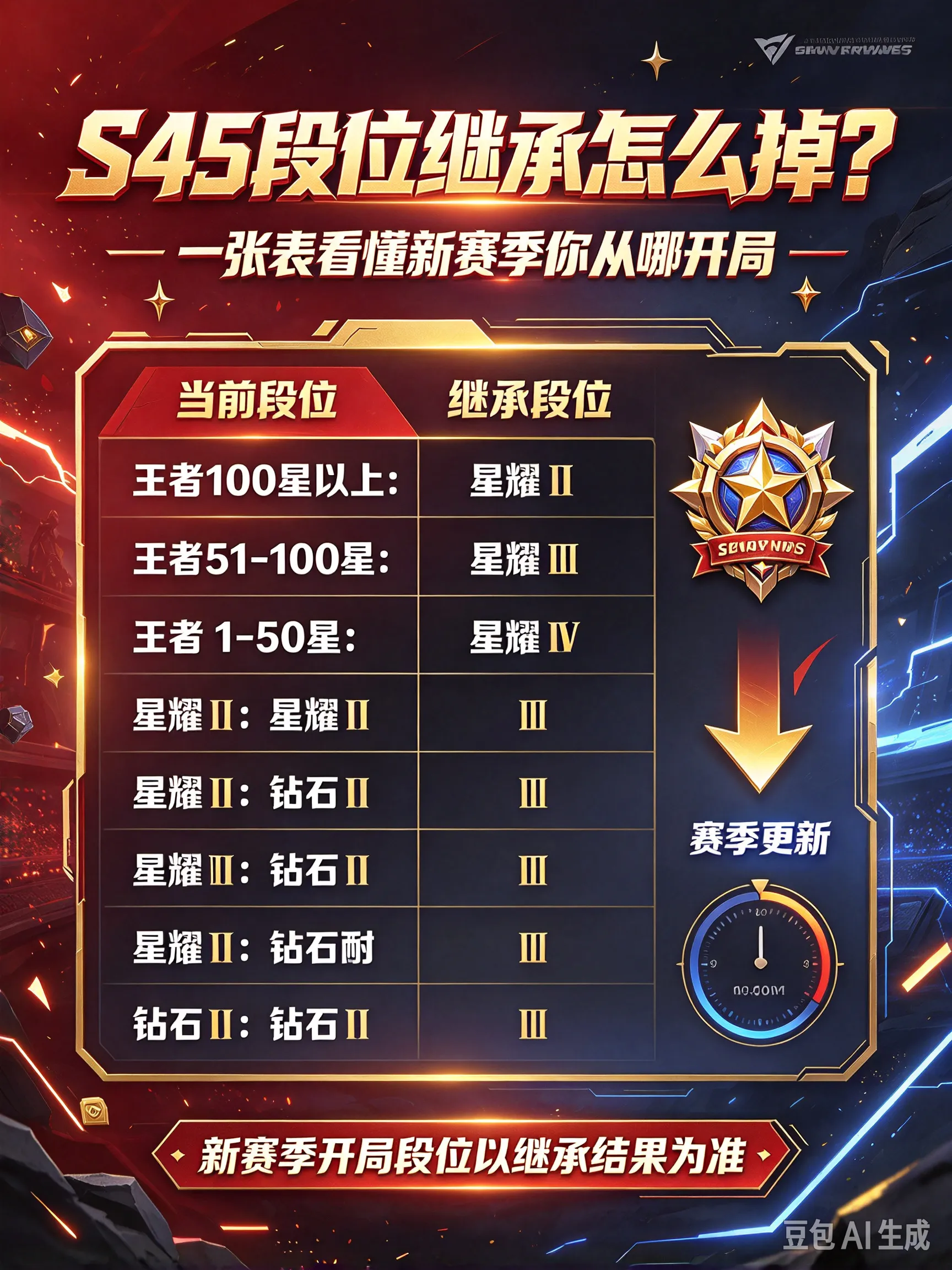 S45段位继承怎么掉?一张表看懂新赛季你从哪开局(图1) S45段位继承怎么掉?一张表看懂新赛季你从哪开局(图1)
